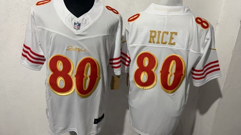 Men San Francisco 49ers #80 Rice white Nike NFL 2025 Jersey->houston astros->MLB Jersey